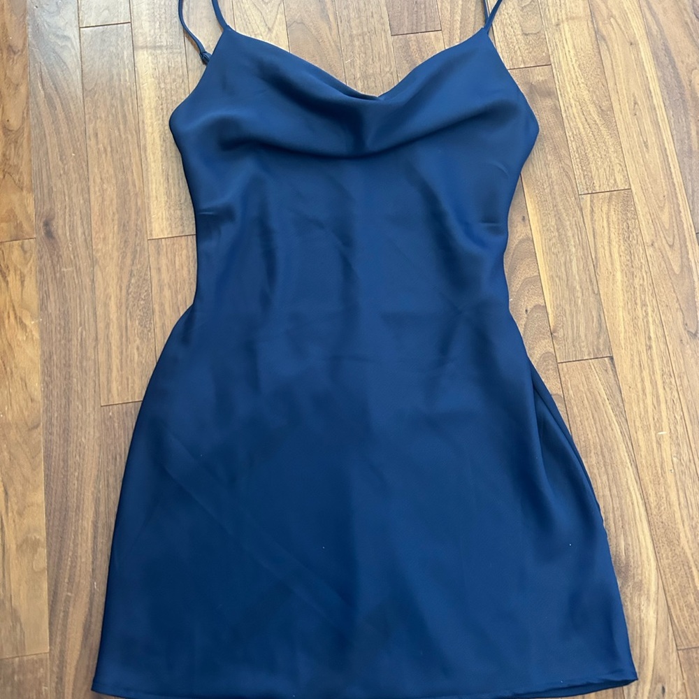 Elegant Navy Blue Slip Dress